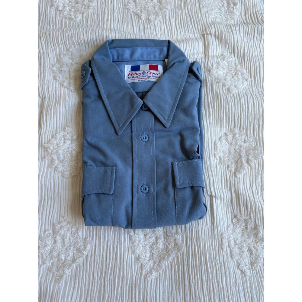 Flying Cross Ladies Police Shirt Blue All Weather De Luxe Tropical Size 44 NWT